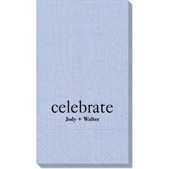 Big Word Celebrate Moire Guest Towels